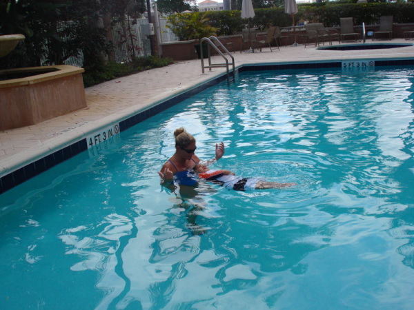A key component to water safety is floating on your back.